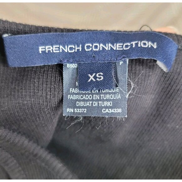 French Connection Dress Size XS Dress Ribbed Knit Jersey Fringe Bottom Tank - Picture 6 of 6